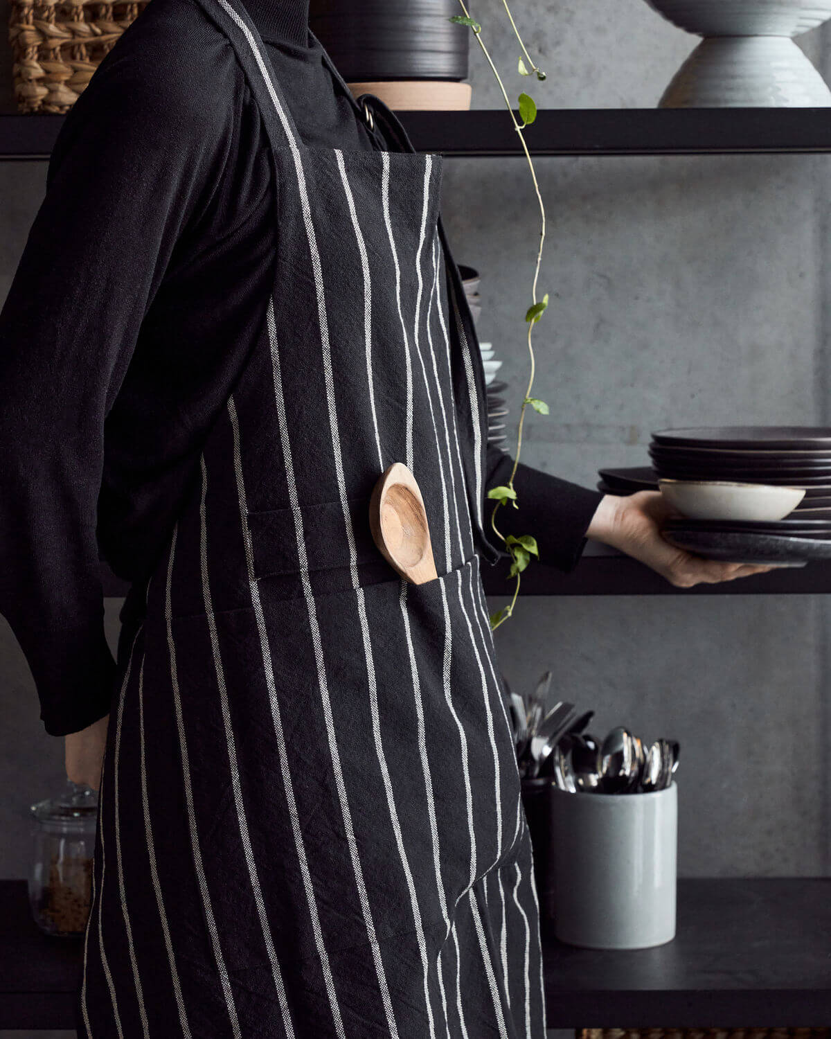 Svunta Chef svört med röndum