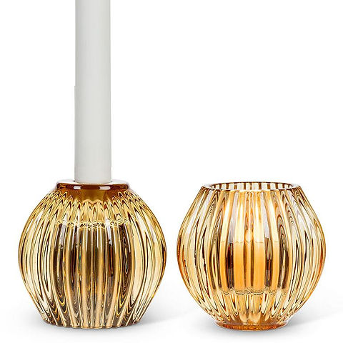 Kertstjaki - Globe amber-