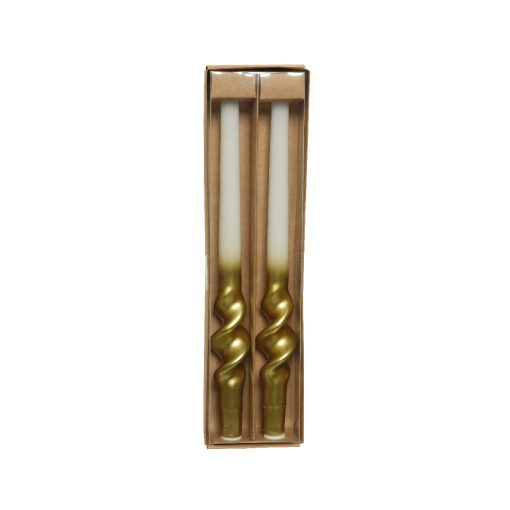 Decoris-Dinnerkerti Twist Gold 31cm.